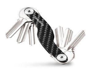 Newbring Carbon Fiber Key Organizer Car Key Holder Chain Smart Key Wallets Ring Y190522025184977
