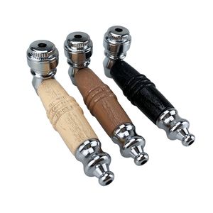 Mini tubi colorati Legno naturale Tappo di copertura del tabacco con erbe secche Tubo del filtro Tubo portatile in lega di metallo Rimovibile Handpipes Fumo a mano Bocchino DHL