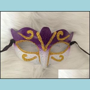 Party Masks Promotion Selling Party Mask med Gold Glitter Unisex Sparkle Masquerade Venetian Mardi Gras Masks 1062 B3 Drop Delivery DH1PD