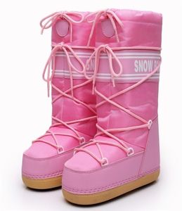 Buty wodoodporne buty zimowe platforma śnieżna trzymaj ciepłą kostkę z grubą kosmiczną narciarską botas Mujer 2209248606670