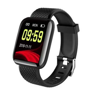 116plus Uhren neue Fitness-Tracker-Handgelenk-Armband-Band-Herzfrequenz-Anruf-Nachricht-Push-Schrittzähler-Smartwatch