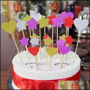 Party Decoration Cute Star Cake Topper Birthday Baby Shower Decorations Boys Girls Kids Wedding Event Party Favors Supplies 0 6Lh Dd Dhbgs