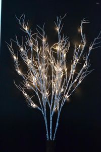 Decorative Flowers 40" Silver Coral Branch Twig Light Holiday Party Christmas Wedding 39"Height With 60 LED Warm White Decoraiton