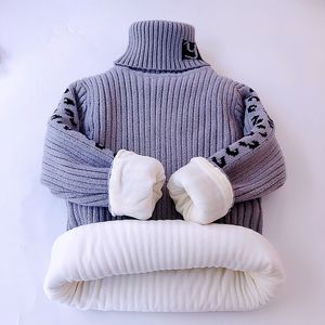 Cardigan suéteres para meninos roupas de inverno meninas meninas de leopardo crianças gola alta de giraneck