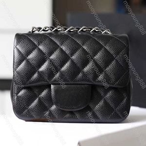 10A Top Tier Quality Luxury Designer Mini Square Flap Bag Real Leather Caviar Lambskin Classic Black Purse Quilted Hangbags Crossbody