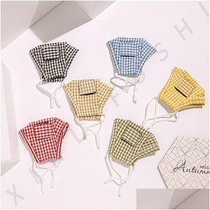 Дизайнерские маски ST HOLE PLAID CTLOTN FACE MASK MASCARILLA может положить фильтр модную модную многоразовую Mascherine Child Adts Washab Dhgarden DHVMA