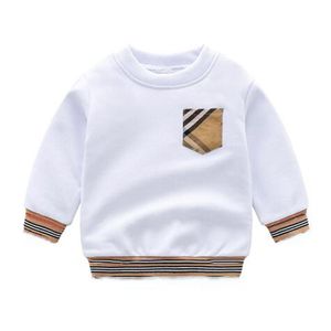 New Baby Boys Girls Fleece Sweatshirts Fashion Stripe Children's Wear 2022 Autumn 2 Colors Cotton Long Sleeve Children Clothing