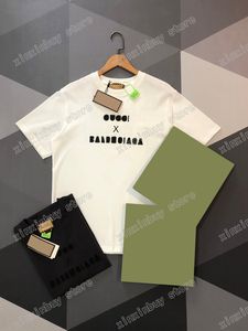 xinxinbuy Herren Designer T-Shirt Graffiti Buchstaben Rückendruck Kurzarm Baumwolle Damen Grün Weiß Schwarz Grau XS-L