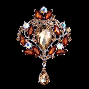 UPDATE Rhinestone Brooches crystal Flower Water Drop Brooch pins women banquet party Wedding jewelry Christmas gift 170263