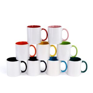 350ML 11oz Keramiktasse Herz Runder Griff Personalisierter Bilddruck Sublimation Blankofarbe Tassen Kaffee Teetasse
