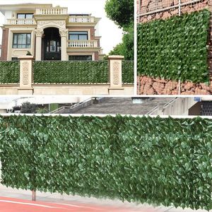 Fleurs d￩coratives Garden Plant Fence Artificial Green Leaf Panneaux d'￩cran d'intimit￩ Roard Roard Foliage ext￩rieur Mat d'herbe Herbe Home Vins Faux Vines