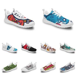 Homens Menino Sapatos esportivos personalizados Anime Cartoon Principal Design Diy Word preto branco azul vermelho Colorido ao ar livre Mens treinador 263