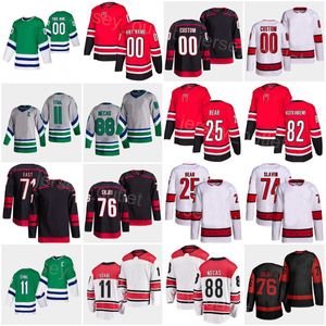 Homens Hóquei Reverso Retro 71 Jesper Fast Jersey 25 Ethan Bear 82 Jesperi Kotkaniemi 74 Jaccob Slavin 76 Brady Skjei 88 Martin Necas 11 Staal''Nhl''Shirt