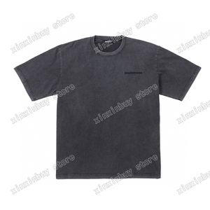 Xinxinbuy Men Designer دمر Tee T Shirt حروف زهرة طباعة صبغة صبغة قصيرة الأكمام من القطن