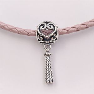 Spring Collection 925 Sterling Silver Beads Enchanted Heart Tassel Pendant Charm Fits European Pandora Style Jewelry Bracelets 797037 AnnaJewel