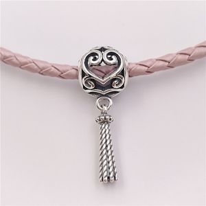 Spring Collection 925 Sterling Silver Beads Enchanted Heart Tassel Pendant Charm passar europeisk pandora stil smycken armband 797037 Annajewel