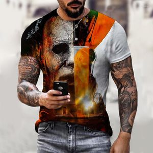 Men's T Shirts 2022 Horror Laurie Strode Print T-Shirt Halloween Shirt Men Women Teen Skull Printing Top