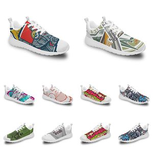 Мужчины Женщины Custom Sports Shoes Anime Cartoon Animal Design Diy Word Black Blue Red красный красочный мужской тренер на открытом воздухе 192