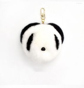 Portachiavi Cute Designer Fluffy Panda Portachiavi Portachiavi Moda per le donne Accessori per gioielli Ciondoli per borse Regalo elegante Porte Clef Bulk