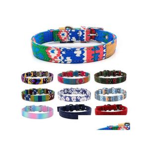 Colarinhos de cachorro colaras de tela macia colorf colares para cães de cão ajustável rings de fivela de fivela de fivela de petmen entrega de garda caseira dhfac