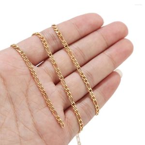 Bolsas de joias 3mm 3mm requintado aço inoxidável polido tons dourado Cadeia Link Diy Acessórios Bracelete de colar