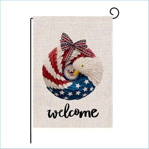 Banner Flags Independence Day Garden Flag Double Sided Printing Spring And Summer Outdoor Welcome Flags 47 X 32Cm 13 Style T500656 1 Dhctu