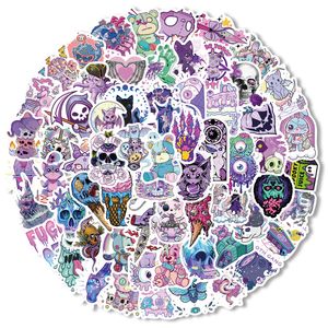 65Pcs Cartoon style purple Goth stickers cute skeleton ghosts Graffiti Kids Toy Skateboard car Motorcycle Bicycle Sticker Decals Wholesale