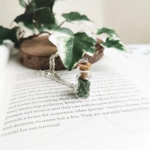 Pendant Necklaces Moss Jar Necklace Quirky Plant Lover Gift Y2k Silver Women 2022 Jewelry