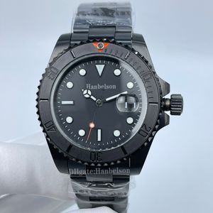 Orologio da uomo MAD All Black Strap 2813 Movimento automatico Individuazione del vetro zaffiro Orologi da polso Lunetta in scala rossa Cassa in acciaio vulcanico Orologi