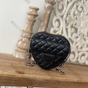 Top Tier Mirror Quality Luxuries Designers Womens Heart Bags Small Real Leather Lambskin Purse Quilted Flap Bag Handbag Crossbody Shoulder