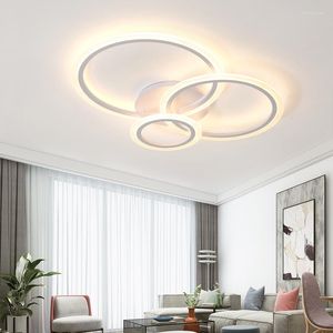 Ceiling Lights Modern Simple LED Light Dining Living Room Acrylic Round Rings Panel Lamp Study Bedroom Home White Lighting Luminaires