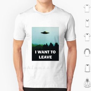 Camisetas masculinas de camisetas masculinas Eu quero deixar a camisa 6xl Cotton Big Size Believe OVNIE Area 51 X Arquivos Extraterrestiral Pequeno Verde
