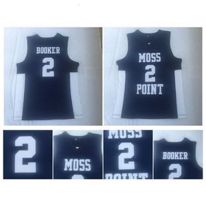 O basquete universitário usa a melhor qualidade 1 2 Devin Booker Jersey Moss Point High School Jersey College Basketball Jerseys Blue Stitched Sports Shirt