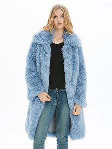 Cappotto lungo in pelliccia da donna 2022 giacca sintetica solida caldo spesso moda cappotti da donna in peluche allentati inverno soffice