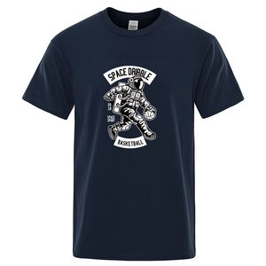 デザイナーニューメンズTシャツヴィンテージスペースドリブルプリント面白いクリスマスプレゼントコットンTシャツ男性用ヒップホップファッションストリートウェアカジュアルトップ