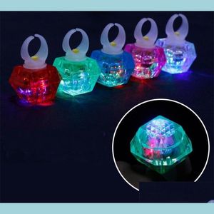 Party Favor Illuminate Ring Plastic Finger Light Dazzling Cool Hand Ornaments Party Supplies Activity Prop Toy Stretchable Small Gif Dhqcl