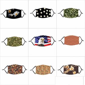 Designer Masks Flowers Daisy Printed Mascherine Paper Money Usa Flags Eagle Stars Dust Face Masks With Filter Piece Respirat Dhgarden Dhr0T