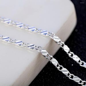 チェーンNumbowan 2mm 925 Sterling Silver Chain Necklace 16/18/20/22/24/26/28/30女性ファッションウェディングパーティージュエリーギフトのための魅力