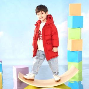 Down Coat Girls Winter с капюшоном теплой прокладкой для мальчиков пальто 210 -летняя модная корейская версия повседневная детская одежда 221125