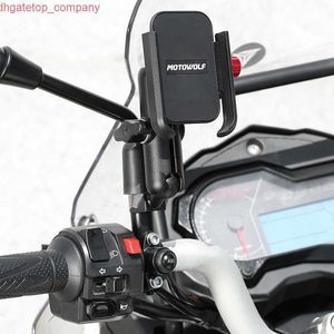 Car New Universal Aluminum Motorcycle Mobile Phone Holder Bike Phone Stand GPS Mount Bracket Support for 4-6.5inch iPhone Smartphone