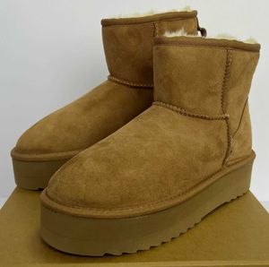 Boots 22 winter new thick soled boots women's mulberry slope sheepskin wool integrated short tube snow thickened anti-skid cotton