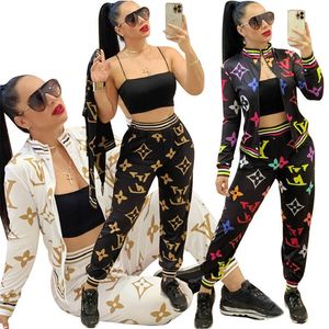 2023 Brand Designer Women Letter Tracksuits Winter Spring Fashion 2 Piece Sets Casual Jacket Pants Zipper Sports Suit Long Sleeve Outfits DHL 9034 on Sale
