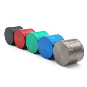 4 Layers Smoking Grinders Herb Tobacco Spice Crusher 50mm Zinc Alloy Grinder With Scraper Flat Concave 5 Colors Including Package