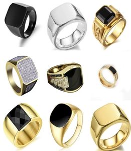 Biker Punk Style Collection Gold Band Breedte Standet Square Finger Rings For Men Party Wedding Sieraden Hele 4472592