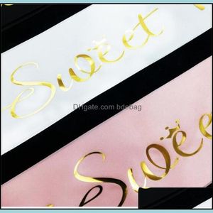 Party Decoration Sashes Gilding Monolayer Sardine Cloth Birthday Party Decoration Shoder Strap Sweet 16 Years Old Etiquette Belt 3Rk Dhaox