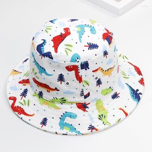 Berets 2022 Summer Baby Sun Hat Boys Caps Hucket Hats For Girls Cotton Basin Cartoon Cap Kids Wholesale