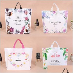 Borse portaoggetti Moda Stampa Shop Bag Donna Confezione regalo in plastica Borse portaoggetti Flamingo Heart Design Borsa Beautif Day 0 75Yl3 Bb Dro Dh3Nq