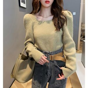 Women's Sweaters 2022 Autumn Winter Women Knitted Pullovers Turtleneck Long Sleeve Solid Color Slim Sweater