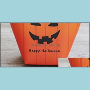 Geschenkverpackung Geschenkboxen Wrap Halloween Orange Terror Menschlicher Kopf Verpackung Candy Box Bag Tragbare Mini-Zahlenpapierbeutelfactory Direct Se Dhdxk