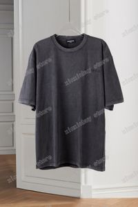 xinxinbuy Herren Designer Destroyed Tee T-Shirt Blumenbuchstaben Druck Batik Kurzarm Baumwolle Damen Grün Schwarz Grau XS-L